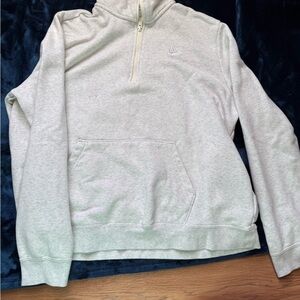 Nike Men's Light Gray Zip-Up Sweater